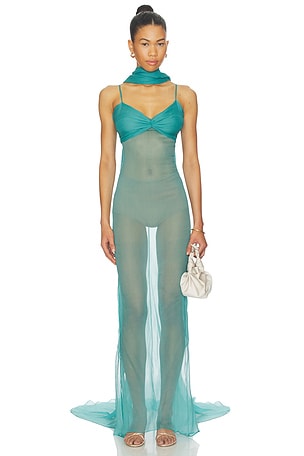 ROBE DE SOIRÉE WITH NECK TIE DETAIL LaQuan Smith