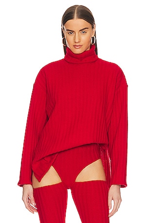 Rib Knit Oversized Sweater LaQuan Smith