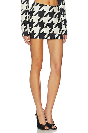 LaQuan Smith Low Rise Mini Skirt in Black & White