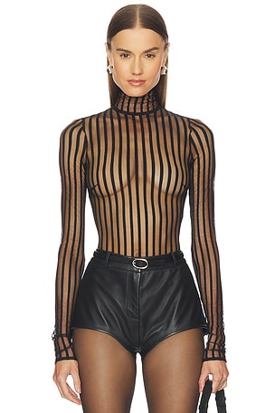 Long Sleeve Mock Neck Bodysuit LaQuan Smith
