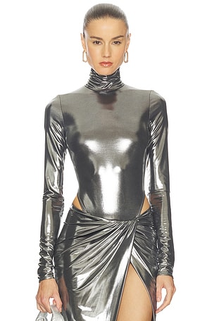 Long Sleeve Mock Neck Bodysuit LaQuan Smith