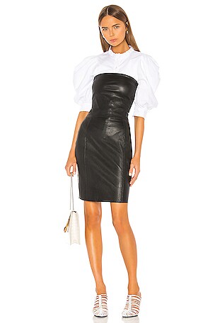 LAMARQUE Selima Leather Dress in Black | REVOLVE