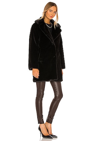 LAMARQUE Linnea Faux Fur Coat in Black