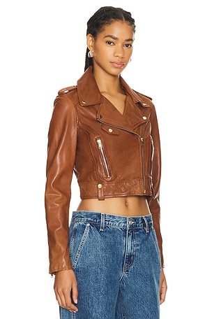 LAMARQUE Ciara Gold Jacket in Brown