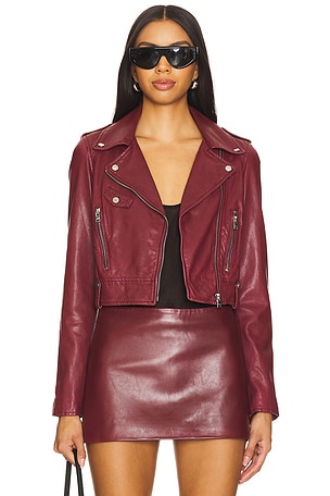 LAMARQUE Ciara Biker Jacket in Burgundy