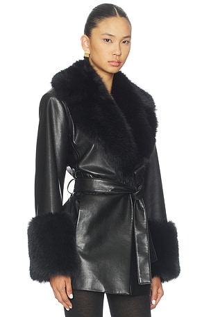 LAMARQUE Rosabella Faux Fur Blazer in Black