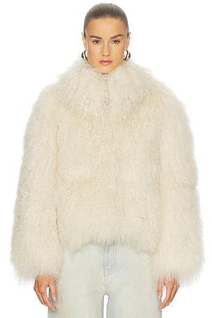 LAMARQUE Bianca Fur Jacket in Cream. Size S. Also