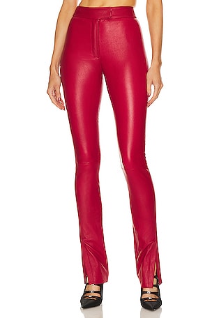 Oxblood Sequin Low Rise Flared Pants