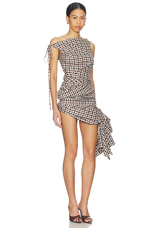 LADO BOKUCHAVA Twirl Dress in Brown