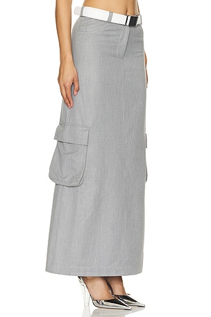 LADO BOKUCHAVA Cargo Maxi Skirt in Grey