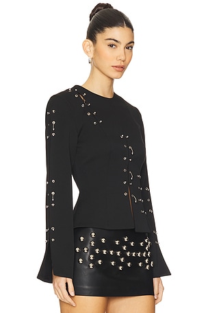 LADO BOKUCHAVA Pierced Armour Blouse in Black