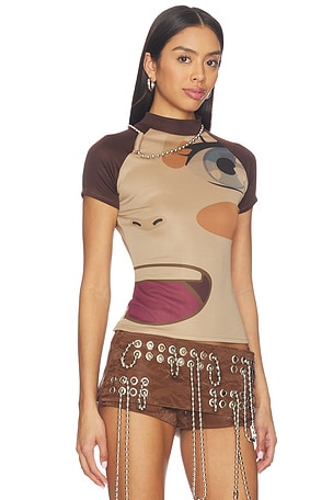 LADO BOKUCHAVA Manga T-Shirt in Brown