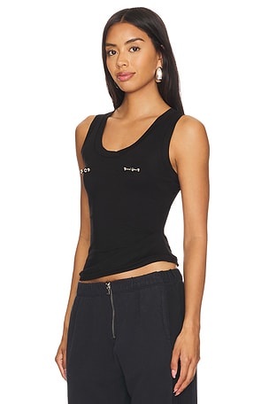 LADO BOKUCHAVA x REVOLVE Pierced Cropped Tank Top in Black