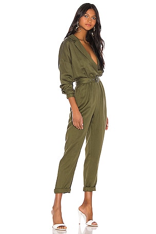 L'Academie Reed Jumpsuit in Green