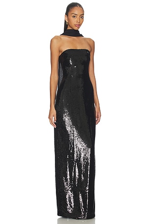 L'Academie by Marianna Veleda Sequin Gown in Black