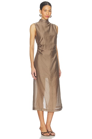 L'Academie by Marianna Harmi Midi Dress in Brown