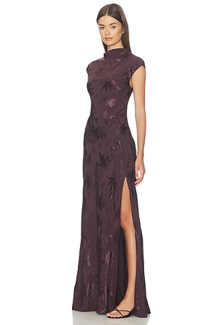 L'Academie Avalon Maxi Dress in Brown