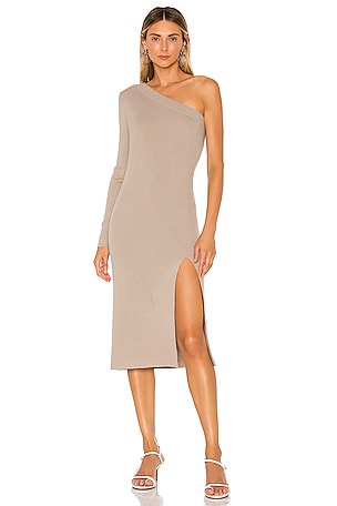 L'Academie Aleah One Shoulder Sweater Dress in Grey | REVOLVE