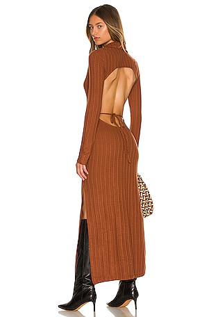 slim fit dress slacks Showstopper Cutout Ruffle Slit Maxi Dress main image 1