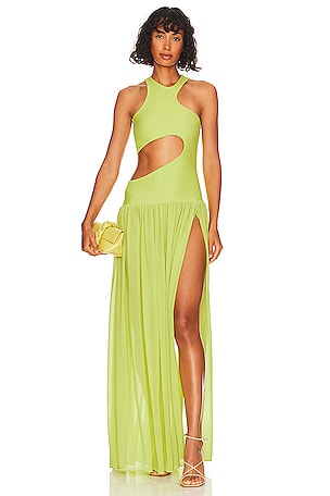 L'Academie Cachet Maxi Dress in Chartreuse | REVOLVE