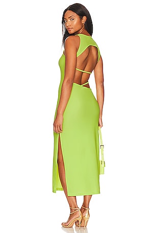 L'Academie Marjo Midi Dress in Chartreuse | REVOLVE