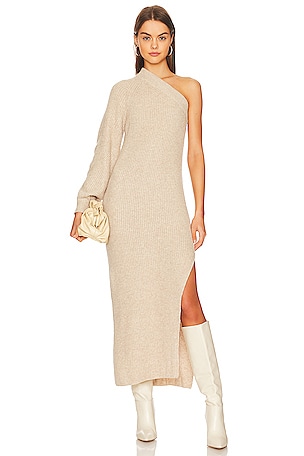 Solace Long Sleeve Knitted Dress - Oatmilk