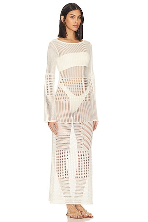 L'Academie Evea Maxi Knit Dress in White