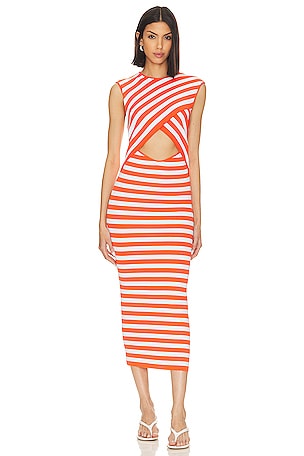 Tina Striped Midi DressL'Academie$142