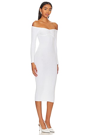 L'Academie x Marianna Tucci Knit Bustier Dress in White