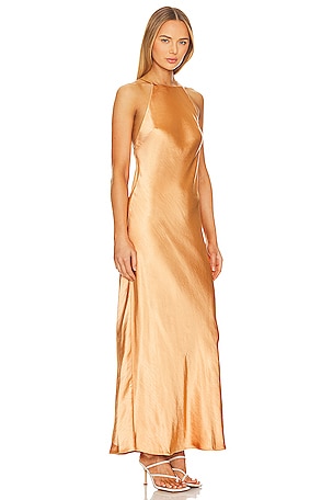 L'Academie Emmeline Maxi Dress in Beige