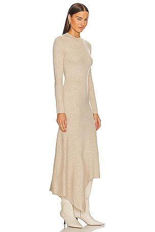 L'Academie Odelya Asymmetrical Dress in Neutral