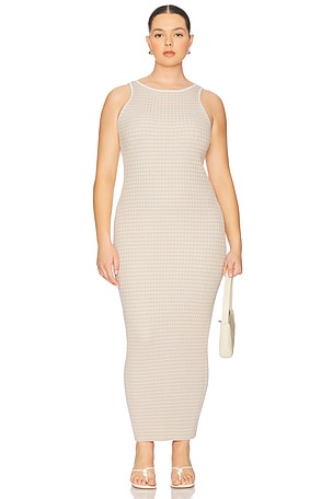 L'Academie by Marianna Vespera Midi Dress in Beige
