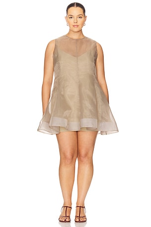 L'Academie by Marianna Blaire Mini Dress in Taupe