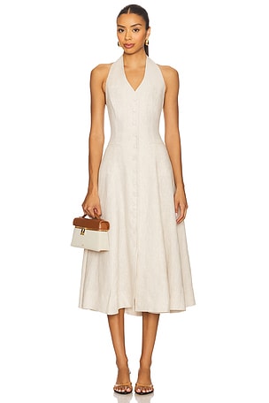 by Marianna Uma Linen Midi Dress L'Academie