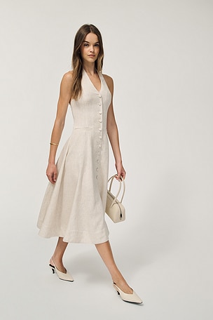 by Marianna Uma Linen Midi Dress L'Academie