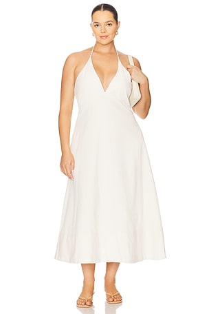 L'Academie by Marianna Emi Midi Dress in Beige