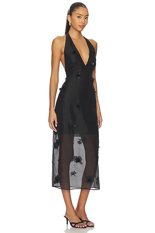L'Academie by Marianna Minah Midi Dress in Black