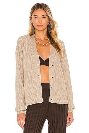 L Academie Leela Oversized Cardigan in Oatmeal REVOLVE