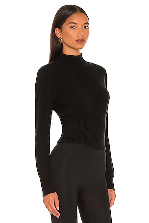 L'Academie Missie Mock Neck in Black