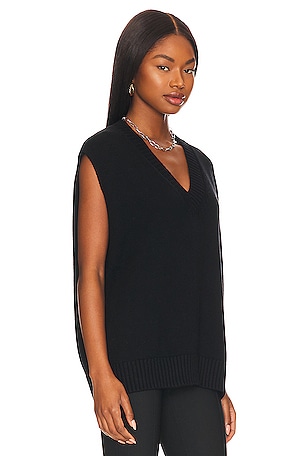 L'Academie Oversized Sweater Vest in Black