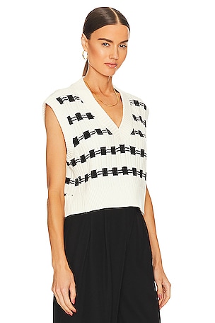 L'Academie Danelea Cropped Vest in Ivory