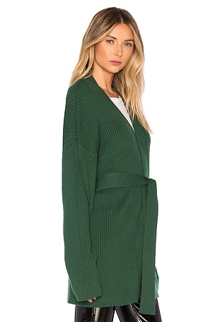 L'Academie Hannah Wrap Sweater in Green