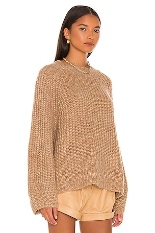 L'Academie Sonoma Crew Neck Sweater in Tan