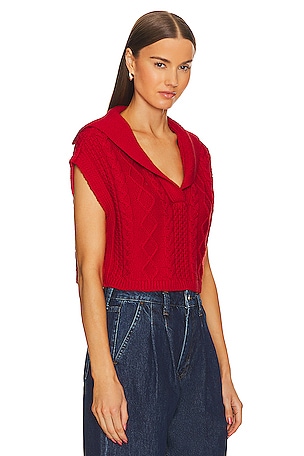 L'Academie Zaria Knit Vest in Red