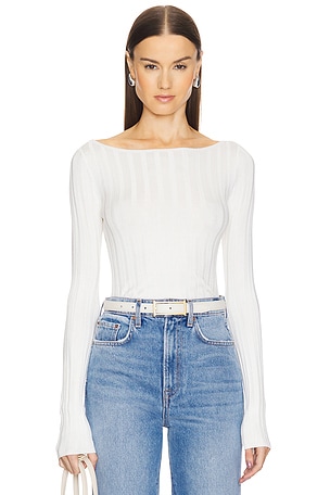 by Marianna Kayce Long Sleeve Rib Top L'Academie