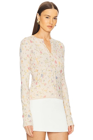 L'Academie by Marianna Lyndsey Knit Cardigan in Cream,Blush