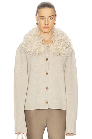 By Marianna Allegria Faux Fur Cardigan L'Academie