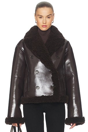 By Marianna Nalani Reversible Faux Leather Jacket L'Academie