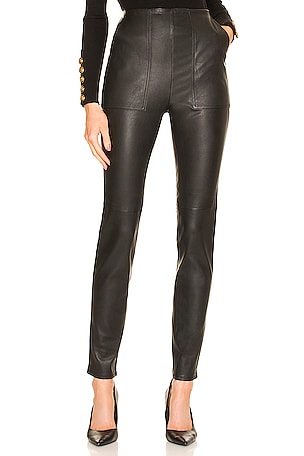 Womens Pants - GOOD AMERICAN  Leather corset, Leather and lace