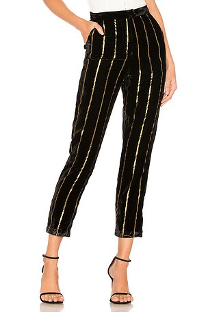 Black and gold striped pants online